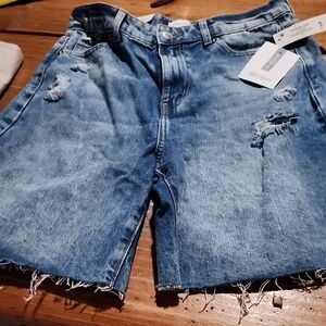 True Craft Light Blue Denim Shorts